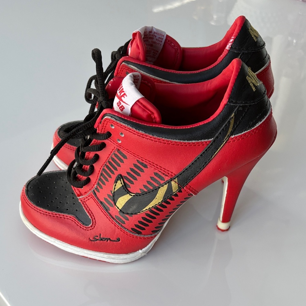 Nike Y2K Red and Black Heeled Sneakers size 7 - Picture 3 of 10